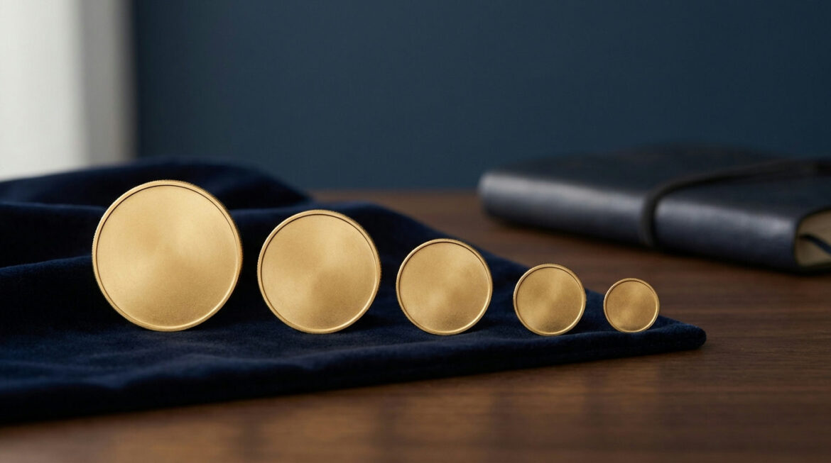 Gold bullion coins in descending sizes showing fractional gold coins